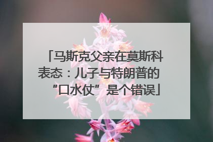 马斯克父亲在莫斯科表态:儿子与特朗普的“口水仗”是个错误