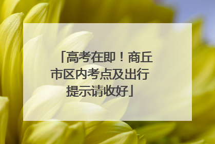 高考在即！商丘市区内考点及出行提示请收好