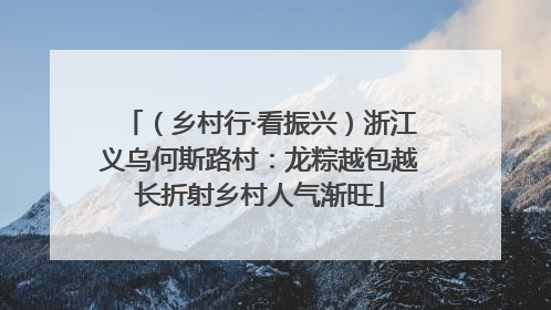 （乡村行·看振兴）浙江义乌何斯路村：龙粽越包越长折射乡村人气渐旺