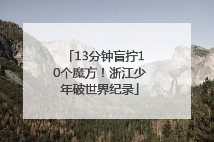 13分钟盲拧10个魔方！浙江少年破世界纪录