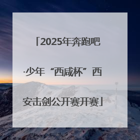 2025年奔跑吧·少年“西咸杯”西安击剑公开赛开赛